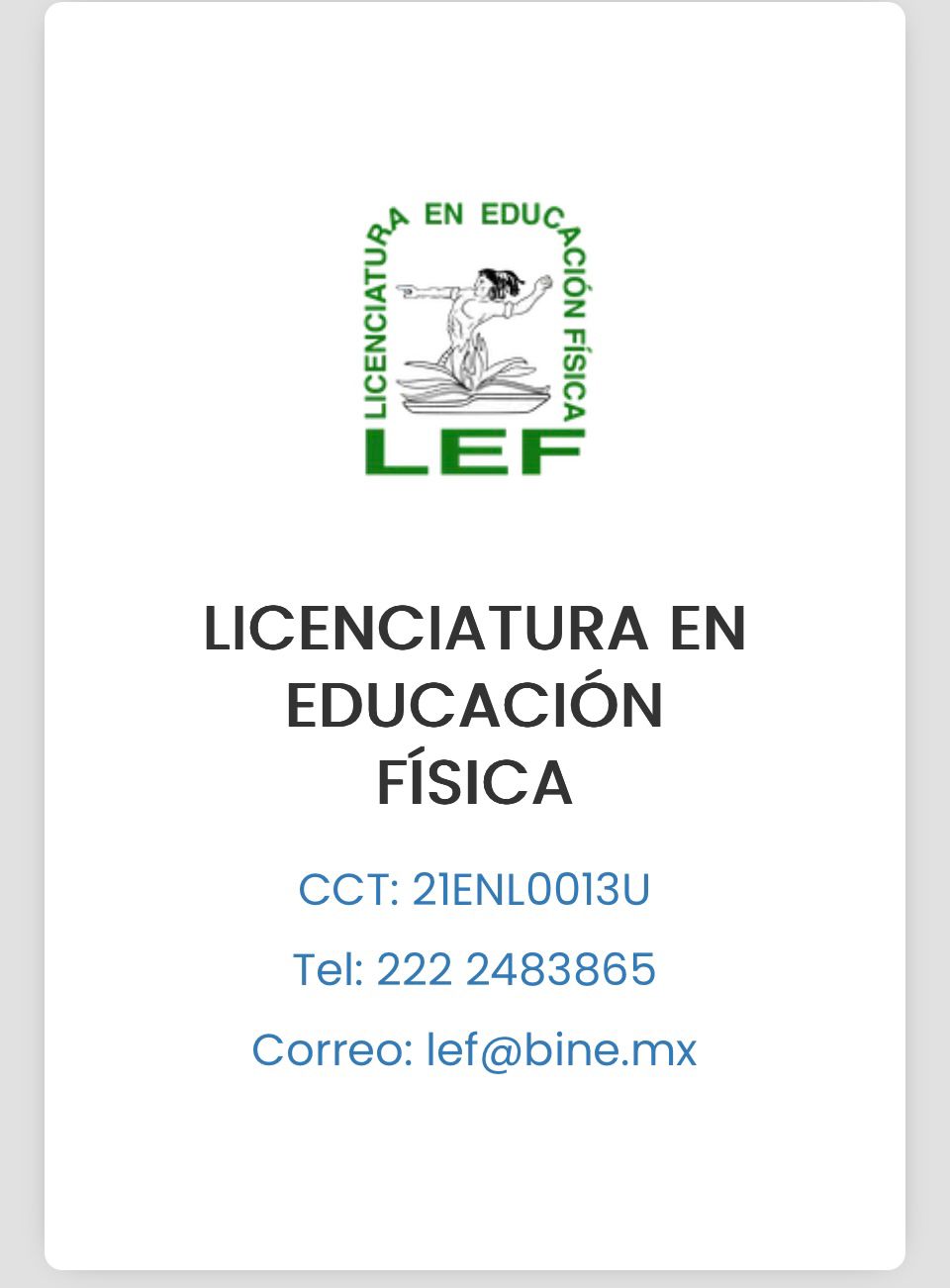 LEF — Licenciatura en Educación Física