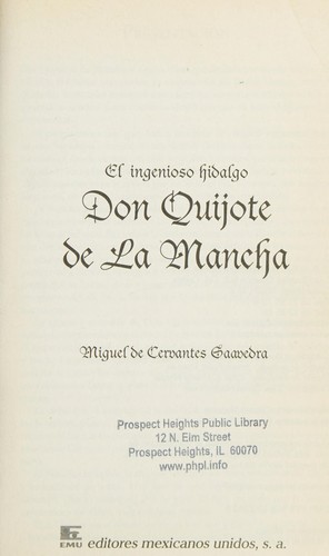 INGENIOSO HIDALGO EL/DON QUIJOTE DE LA MANCHA